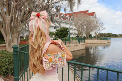 Floral Crystal Crossbody Bag