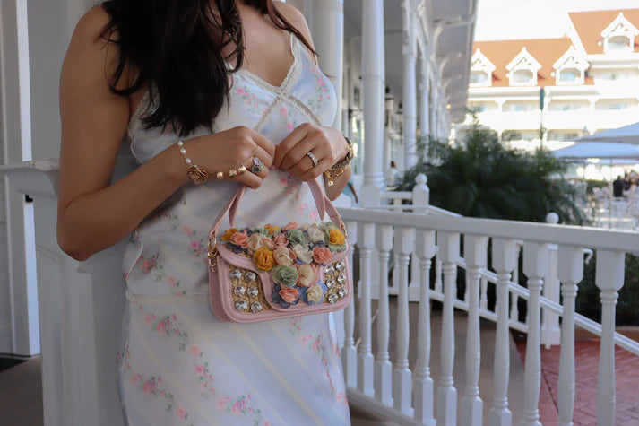 Floral Crystal Crossbody Bag