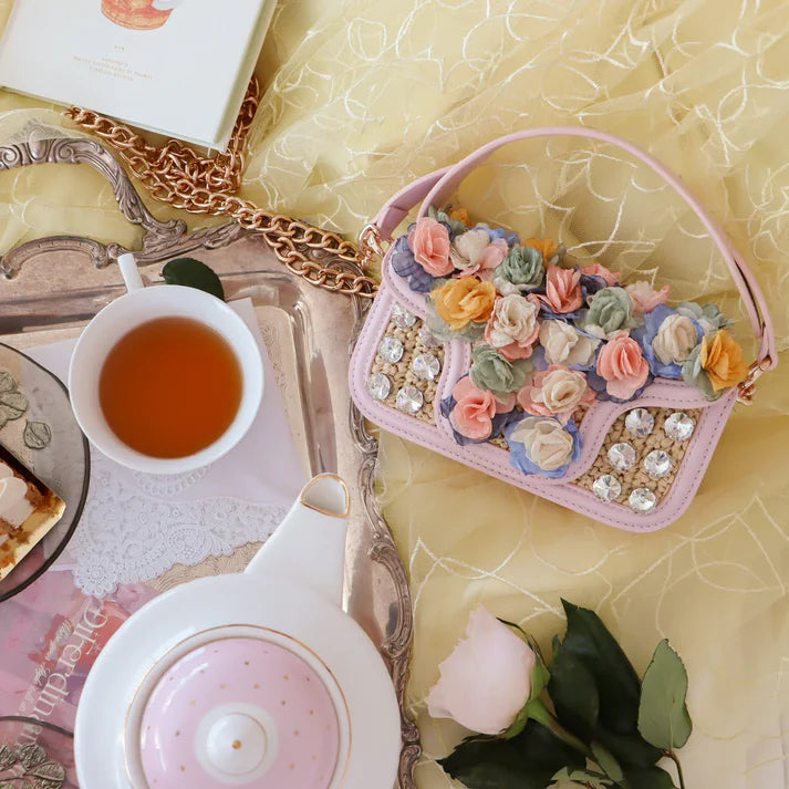 Floral Crystal Crossbody Bag