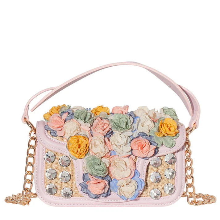 Floral Crystal Crossbody Bag