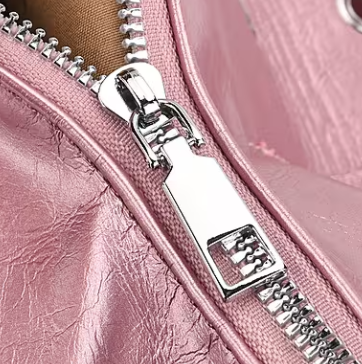 Pink Faux Leather Stylish Studded Hobo Bag (with Shoulder Strap)